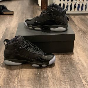 All black Jordan 6 rings size 8 in women